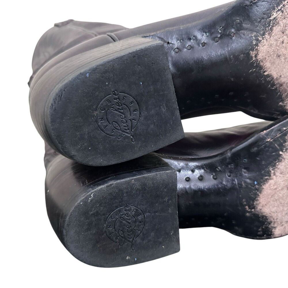 Lucchese Cowboy Boots Black Cherry Calfskin Men’s 11D Round Toe M1021 R4 - Picture 10 of 16